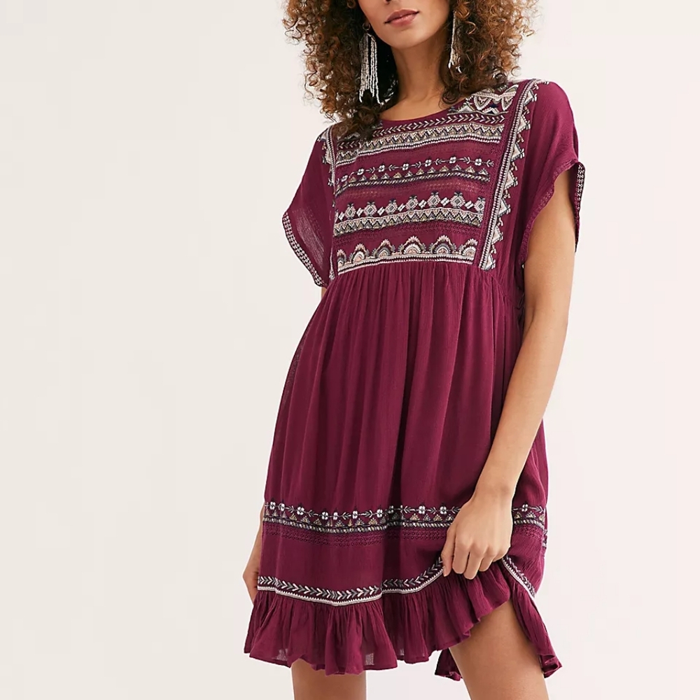 Free people Sunrise Wanderer Mini Dress size m‎